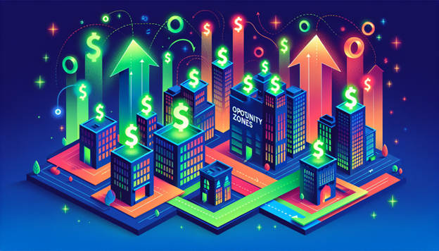 Illustration of a tax benefits concept with dollar signs and arrows