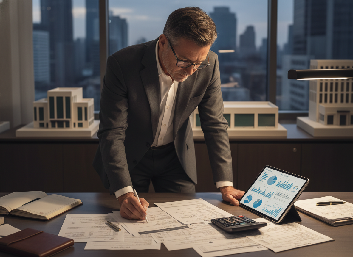 Advisor looking over cash on cash return in a financial plan for private placement life insurance