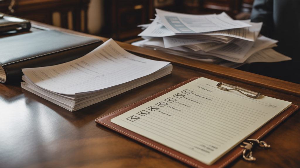 Accountants desk with tax return papers trying to reduce a tax bill