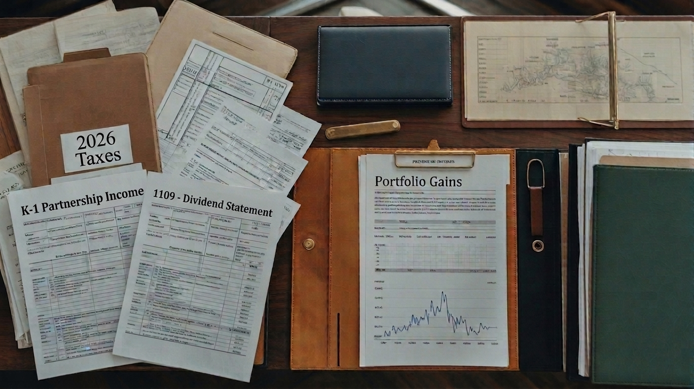 CPA desk working on clients money and assets to determine a smart tax strategy