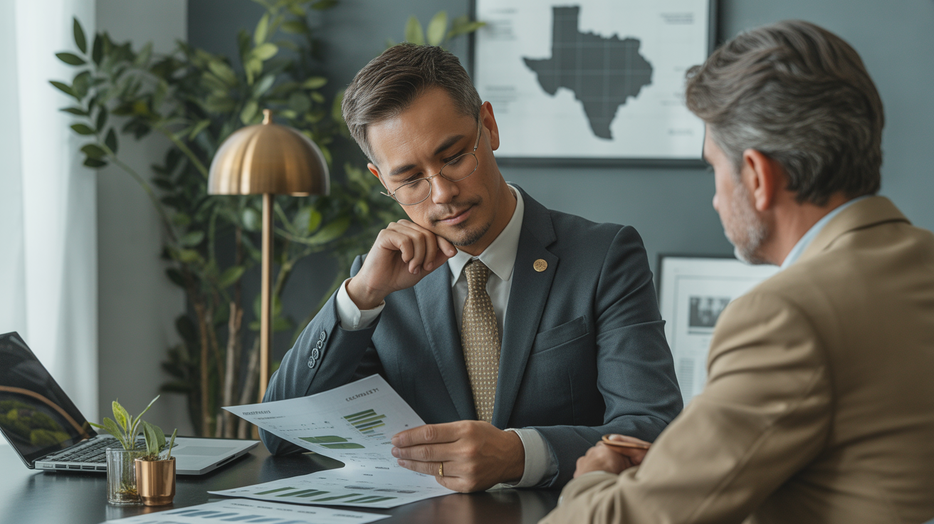 CPA reviewing impressive investment documents