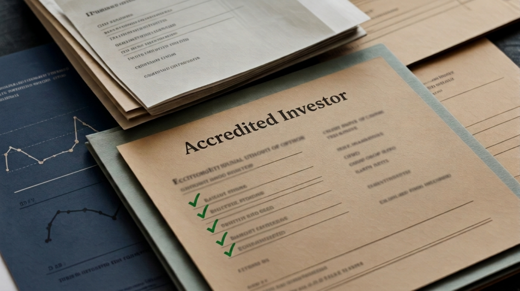Checklist demonstrating accredited investor criteria
