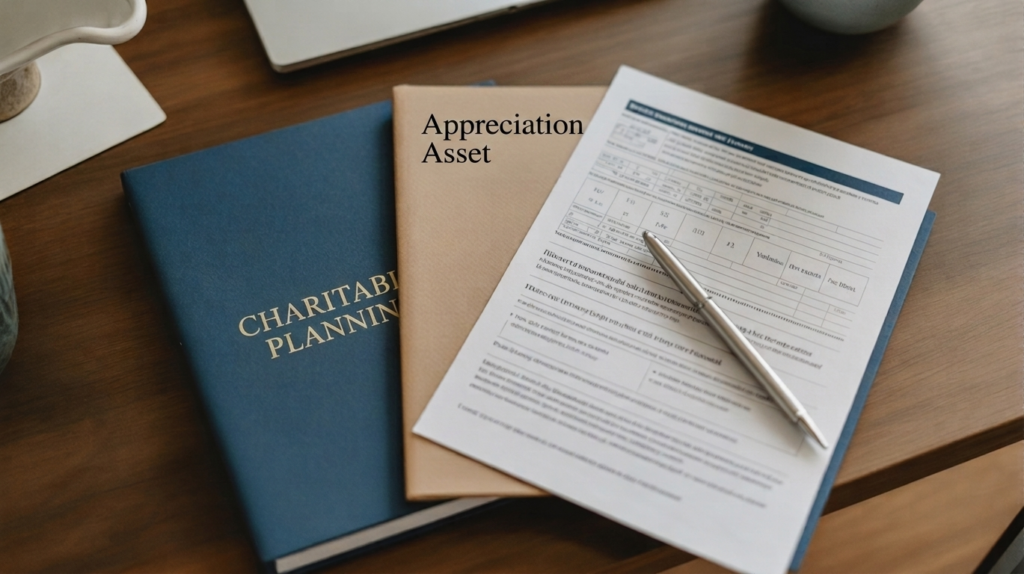 Documents related to Charitable contributions and appreciated assets
